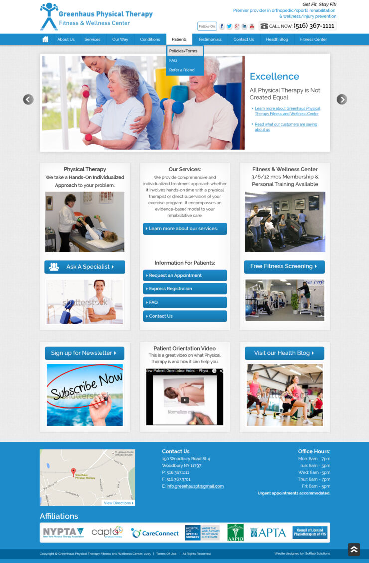 Greenhaus Physical Therapy | WordPress | Adobe Photoshop | SEO